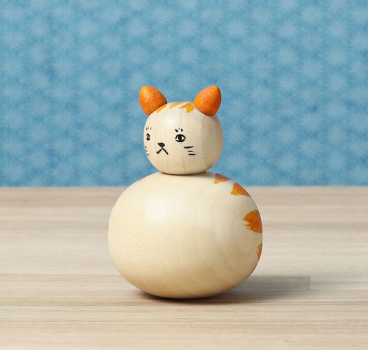 Cat kokeshi doll-3 猫こけし | KOYAMA, Yoshimi 小山芳美工人 | Togatta style 遠刈田系 | 7cm in height
