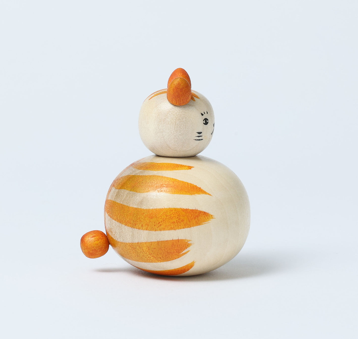 Cat kokeshi doll-3 猫こけし | KOYAMA, Yoshimi 小山芳美工人 | Togatta style 遠刈田系 | 7cm in height