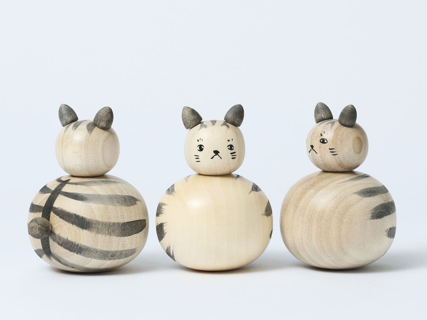 Cat kokeshi doll-6 猫こけし | KOYAMA, Yoshimi 小山芳美工人 | Togatta style 遠刈田系 | 7.5cm in height