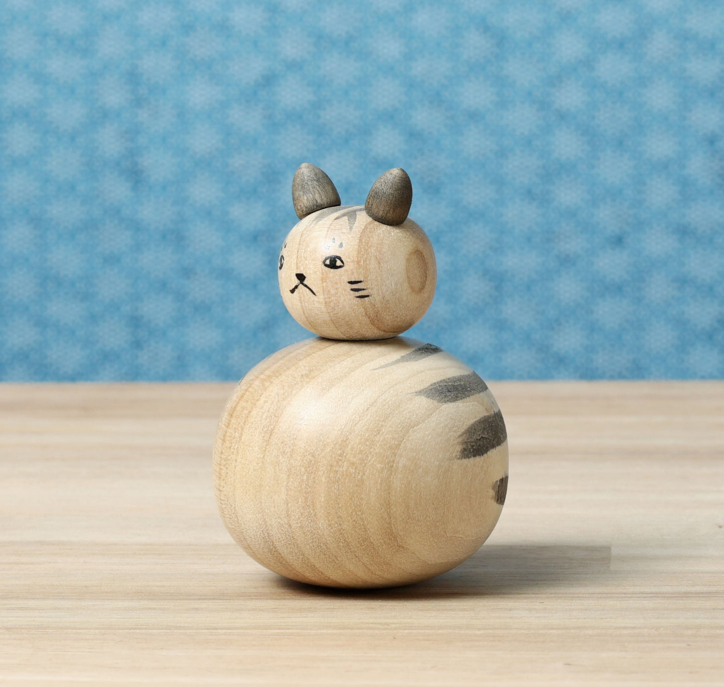 Cat kokeshi doll-6 猫こけし | KOYAMA, Yoshimi 小山芳美工人 | Togatta style 遠刈田系 | 7.5cm in height