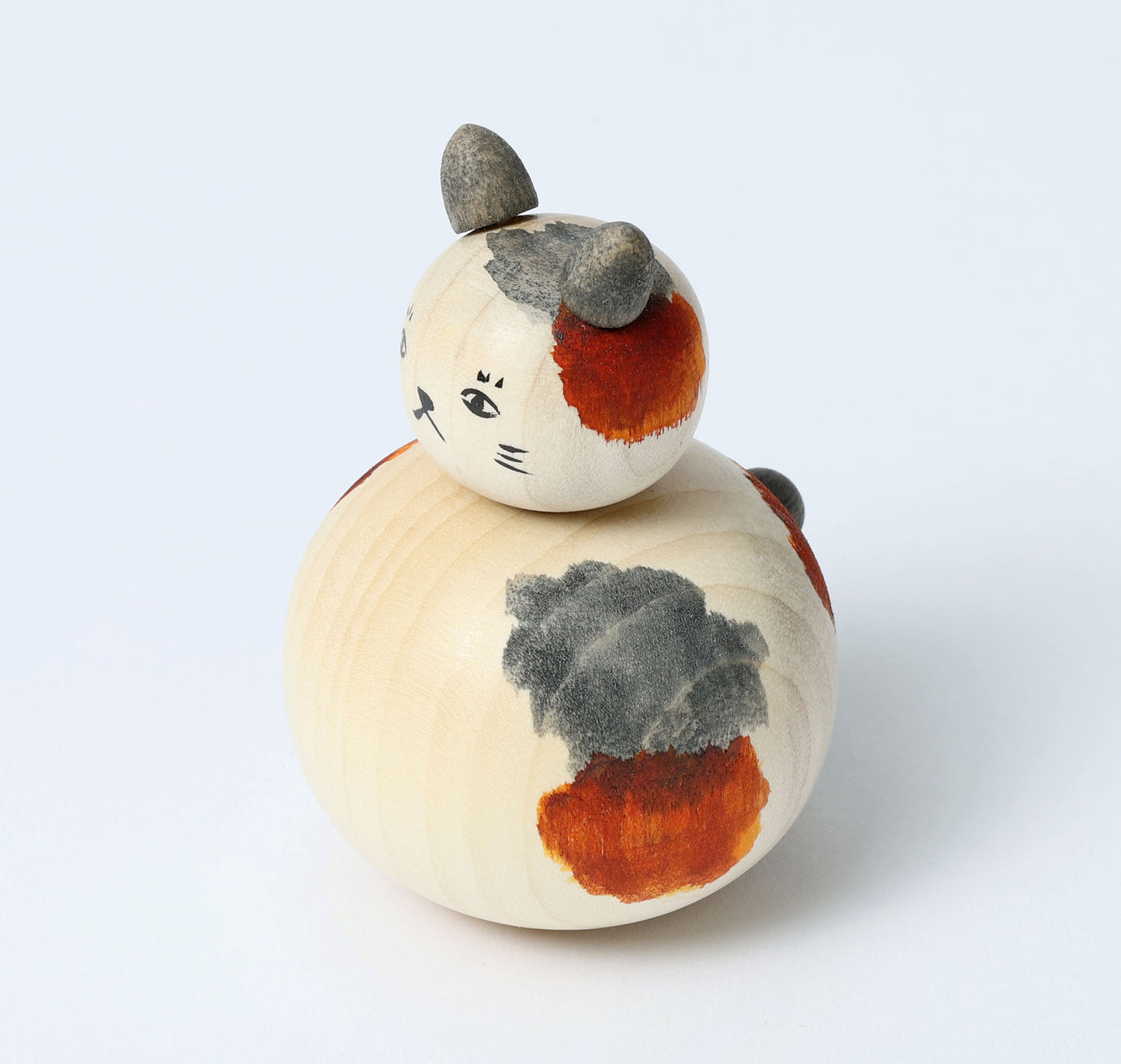 Cat kokeshi doll-7 猫こけし | KOYAMA, Yoshimi 小山芳美工人 | Togatta style 遠刈田系 | 7.5cm in height