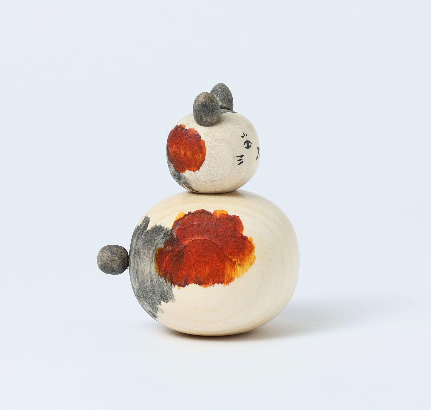 Cat kokeshi doll-7 猫こけし | KOYAMA, Yoshimi 小山芳美工人 | Togatta style 遠刈田系 | 7.5cm in height