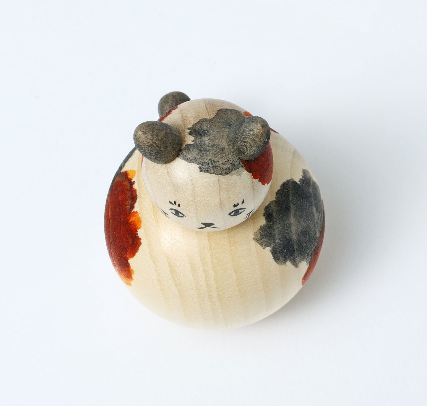 Cat kokeshi doll-7 猫こけし | KOYAMA, Yoshimi 小山芳美工人 | Togatta style 遠刈田系 | 7.5cm in height
