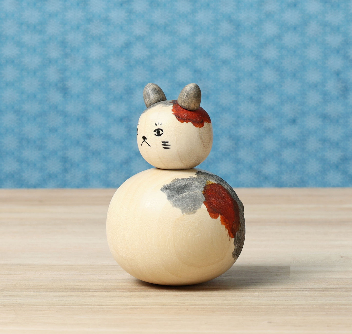Cat kokeshi doll-8 猫こけし | KOYAMA, Yoshimi 小山芳美工人 | Togatta style 遠刈田系 | 7.5cm in height