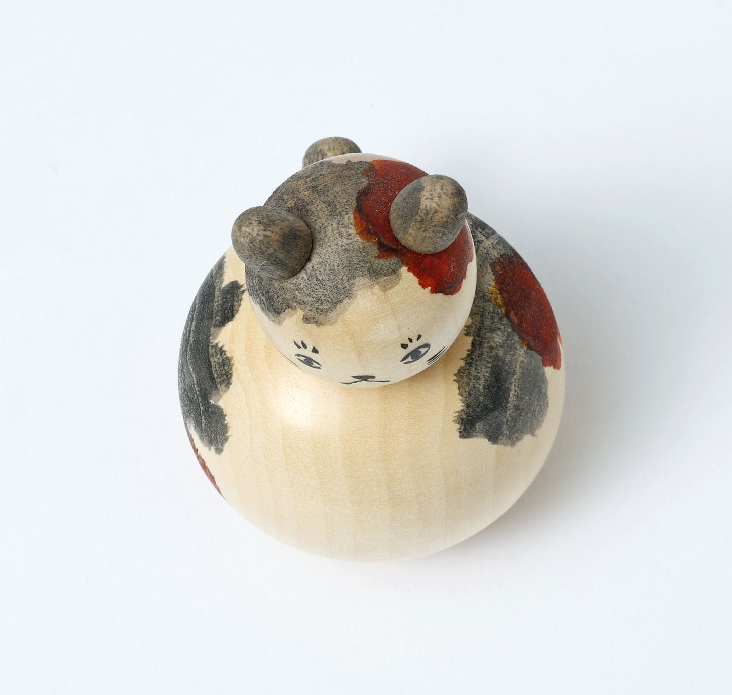 Cat kokeshi doll-8 猫こけし | KOYAMA, Yoshimi 小山芳美工人 | Togatta style 遠刈田系 | 7.5cm in height