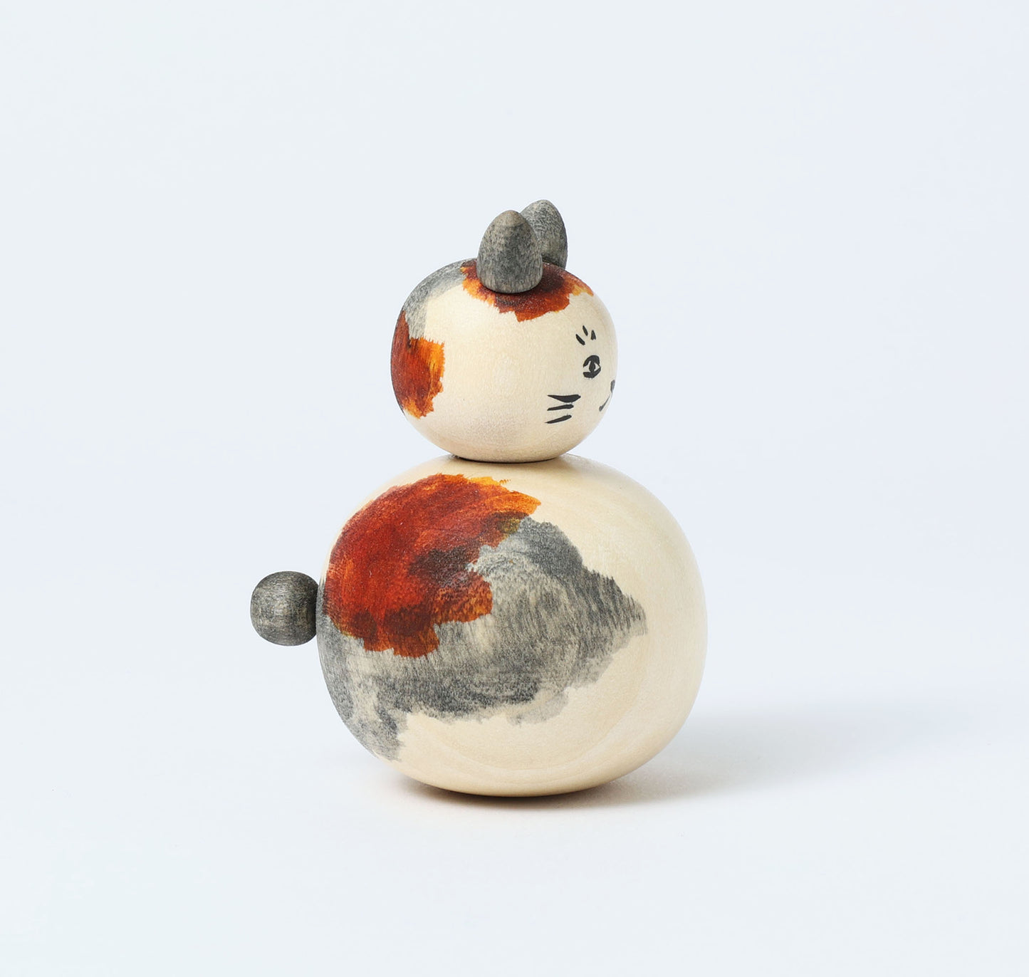 Cat kokeshi doll-9 猫こけし | KOYAMA, Yoshimi 小山芳美工人 | Togatta style 遠刈田系 | 7.5cm in height