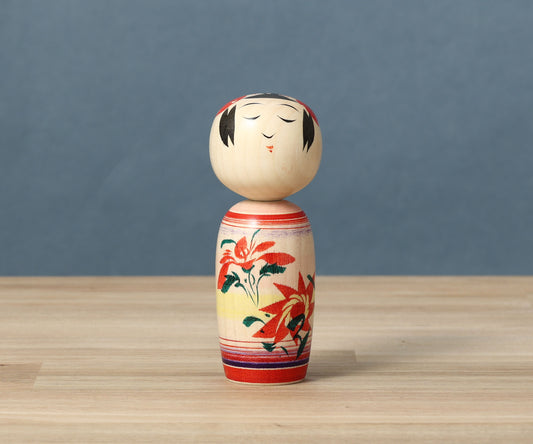 OHNUMA Hideaki 大沼秀顕工人 | Naruko kokeshi -鳴子こけし | Naruko style 鳴子系 | 11cm in height