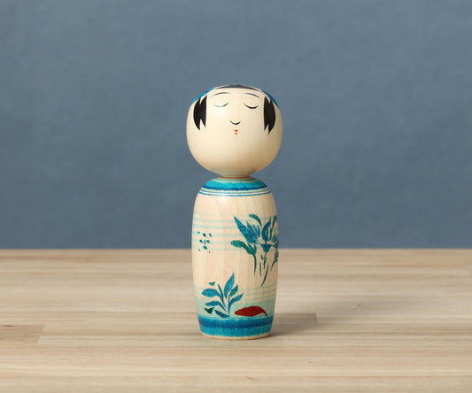 OHNUMA Hideaki 大沼秀顕工人 | Naruko kokeshi -鳴子こけし | Naruko style 鳴子系 | 11cm in height