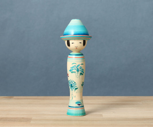 OHNUMA Hideaki 大沼秀顕工人 | Boushi kokeshi -帽子こけし | Naruko style 鳴子系 | 17.5cm in height