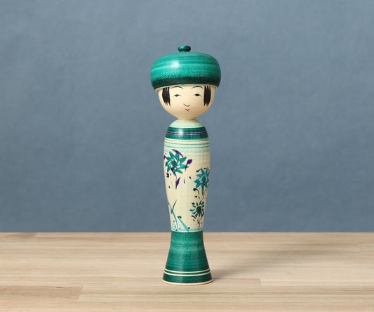 OHNUMA Hideaki 大沼秀顕工人 | Boushi kokeshi -帽子こけし | Naruko style 鳴子系 | 17cm in height