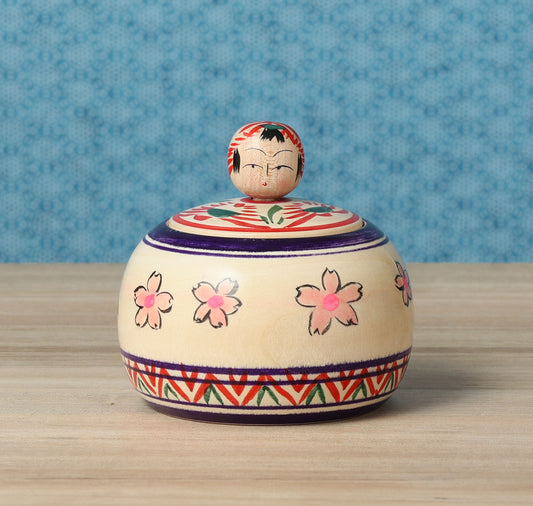Sakura-cherry blossom ejiko kokeshi doll-桜えじこ | OGASAWARA, Yoshio 小笠原義雄 | Togatta style 遠刈田系 | 7cm in height