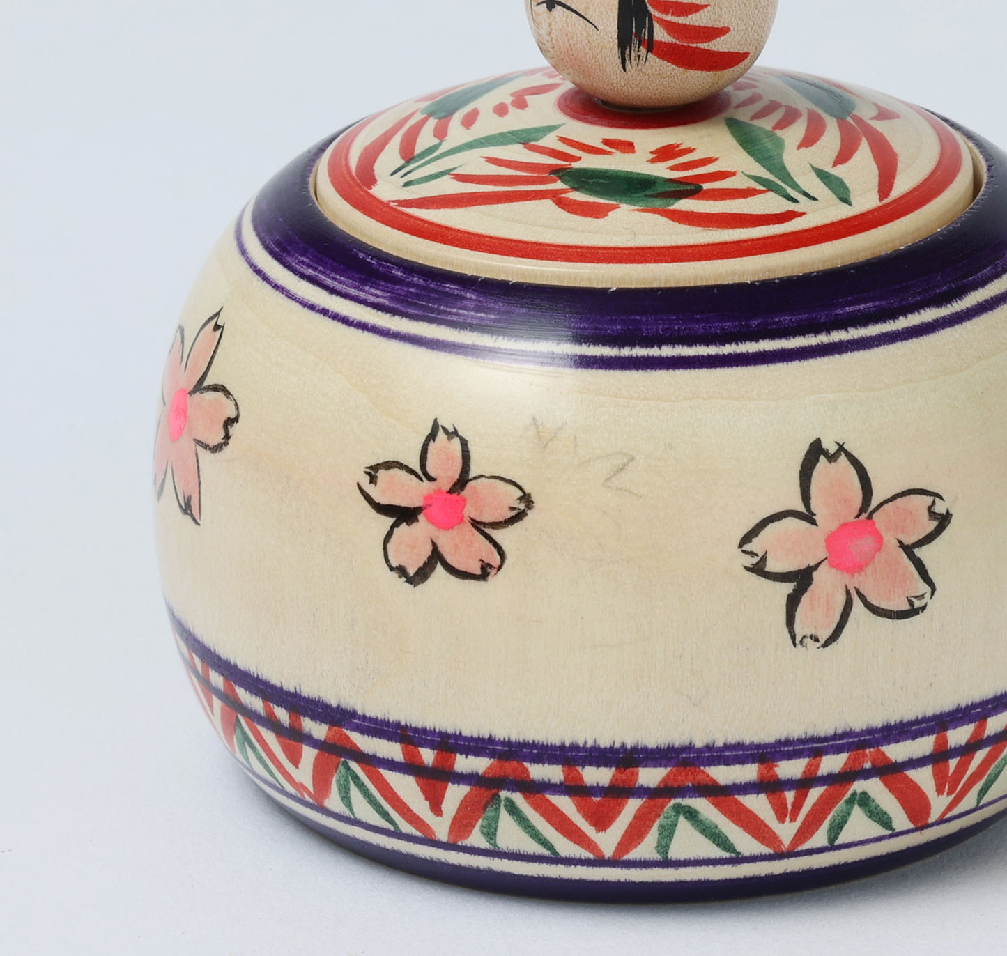 Sakura-cherry blossom ejiko kokeshi doll-桜えじこ | OGASAWARA, Yoshio 小笠原義雄 | Togatta style 遠刈田系 | 7cm in height