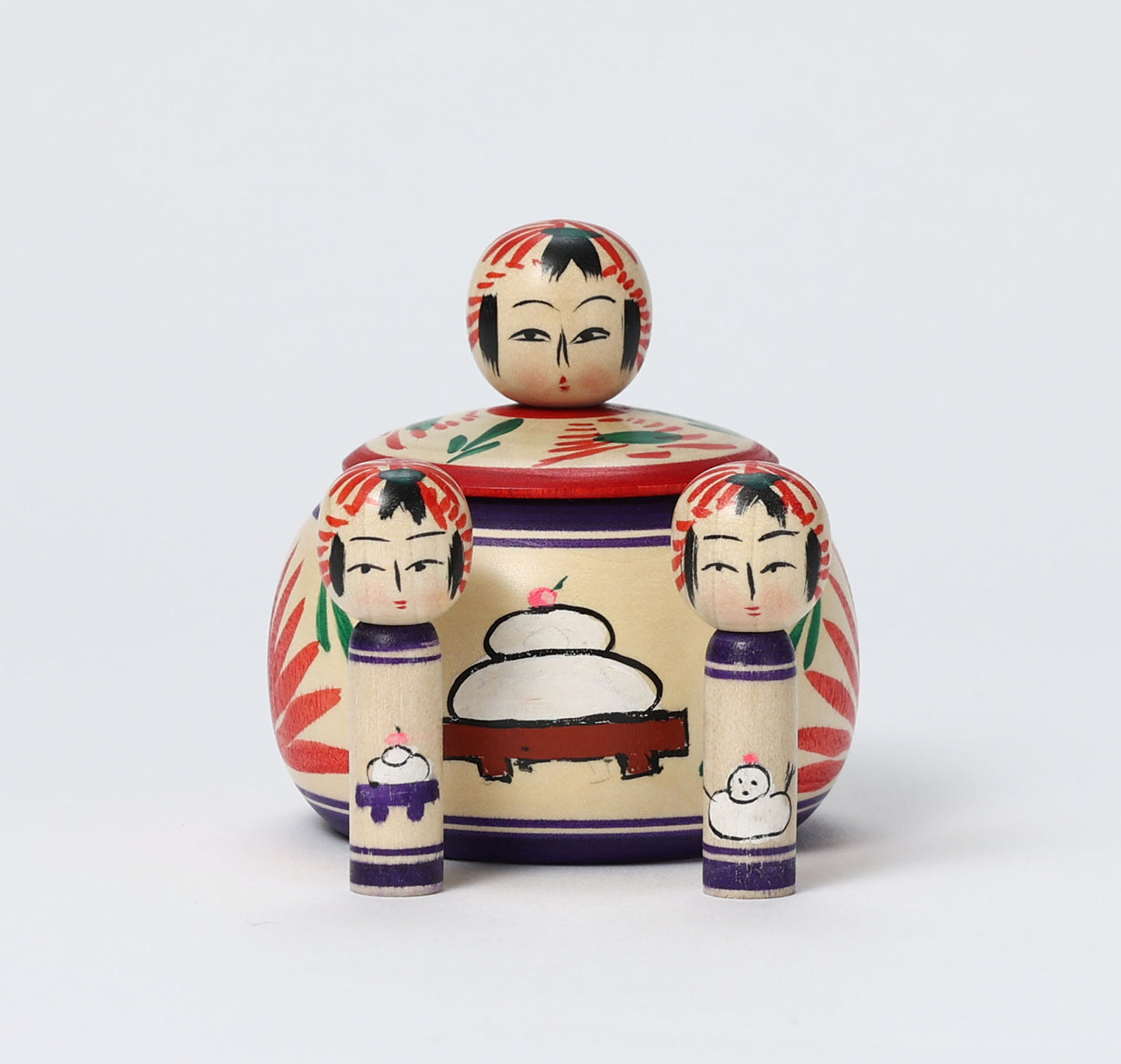 Oshogatsu ejiko kokeshi doll-3 | OGASAWARA, Yoshio | 7cm in height