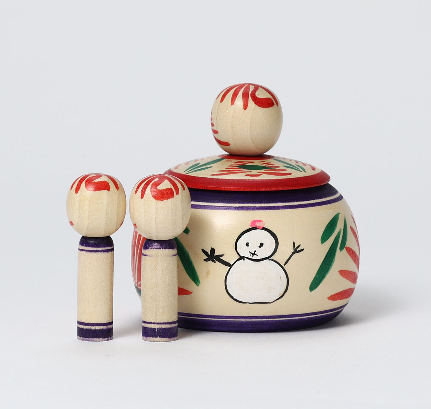 Oshogatsu ejiko kokeshi doll-3 | OGASAWARA, Yoshio | 7cm in height