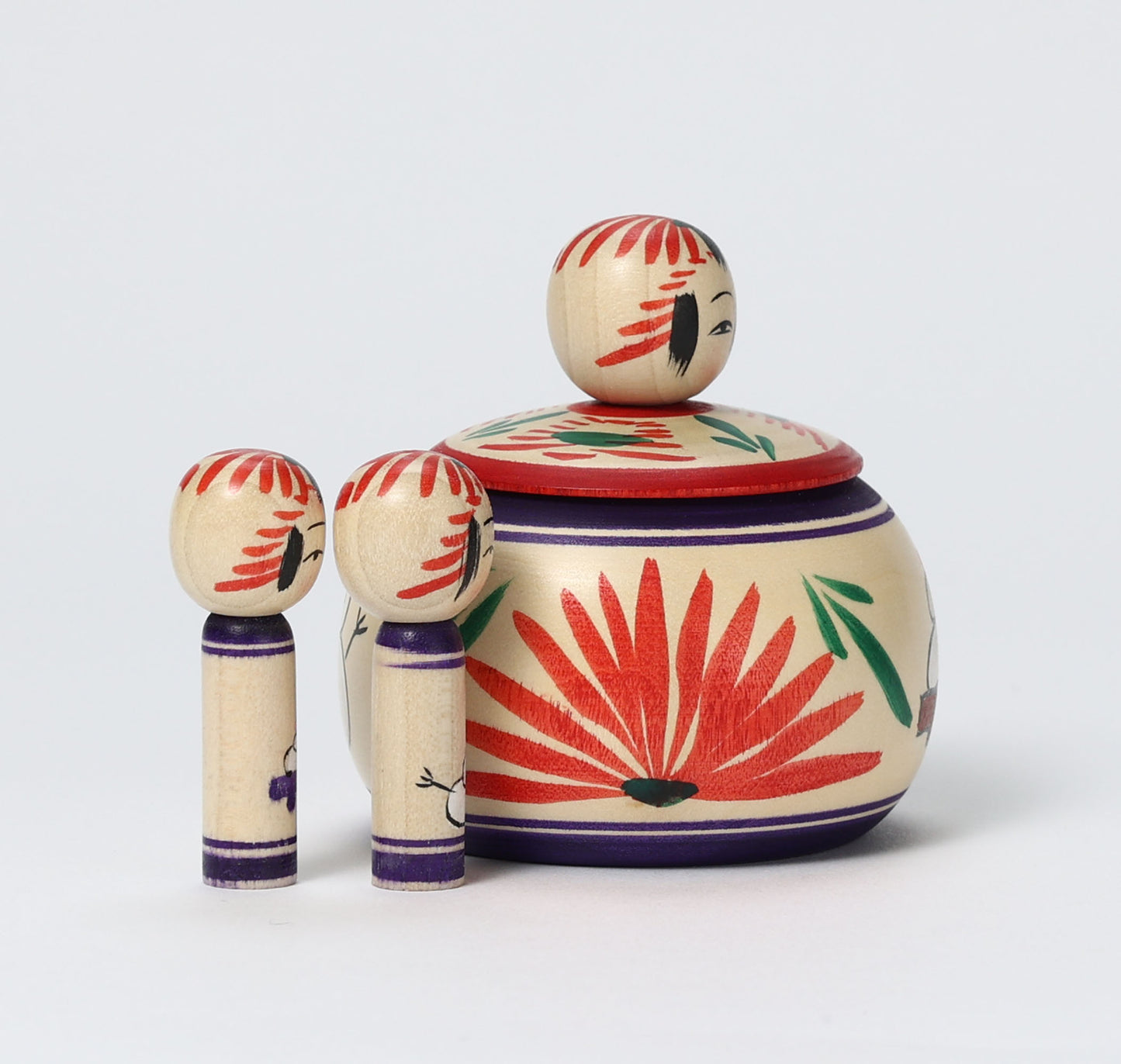 Oshogatsu ejiko kokeshi doll-3 | OGASAWARA, Yoshio | 7cm in height