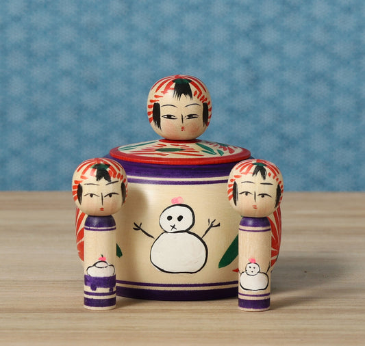 Oshogatsu ejiko kokeshi doll-1 | OGASAWARA, Yoshio | 7cm in height