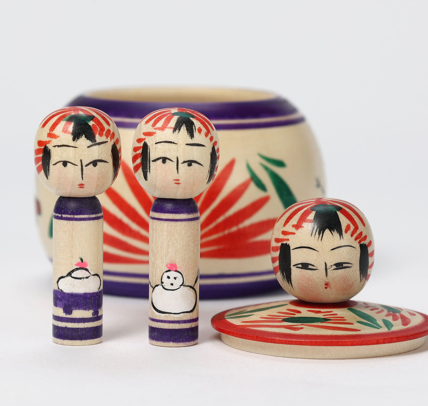 Oshogatsu ejiko kokeshi doll-1 | OGASAWARA, Yoshio | 7cm in height