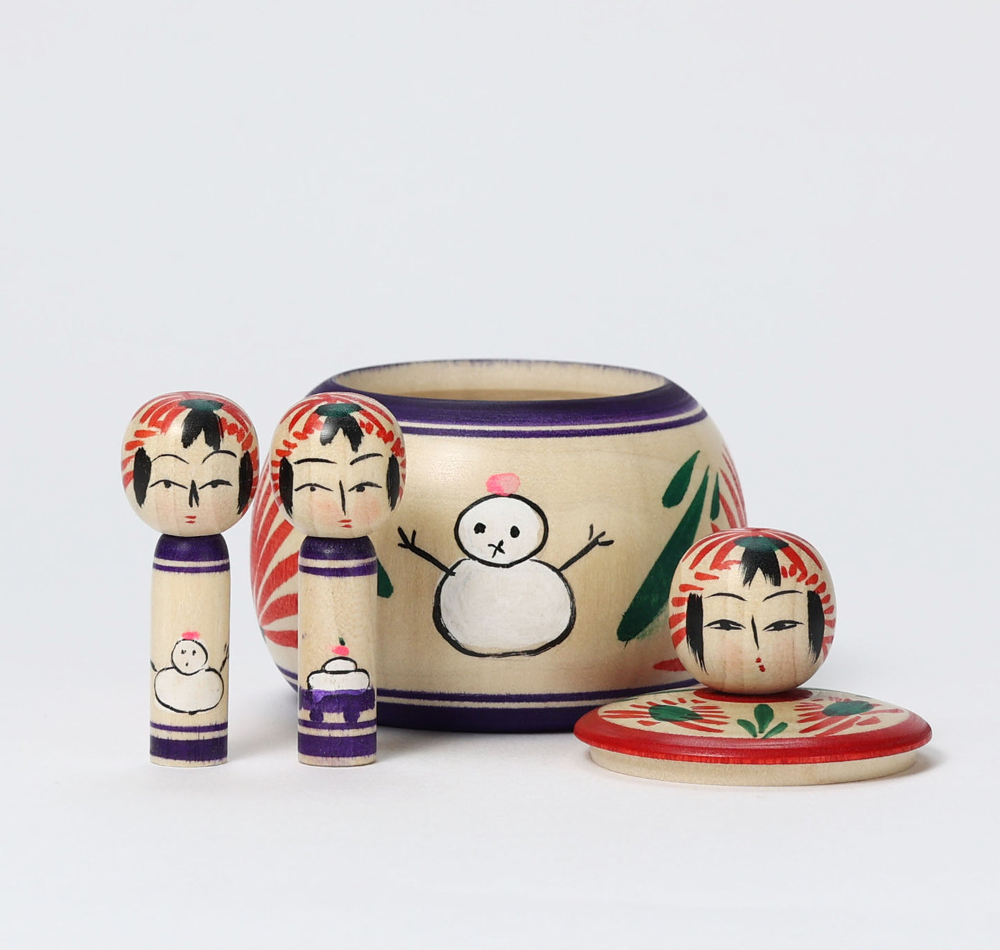 Oshogatsu ejiko kokeshi doll-2 | OGASAWARA, Yoshio | 7cm in height