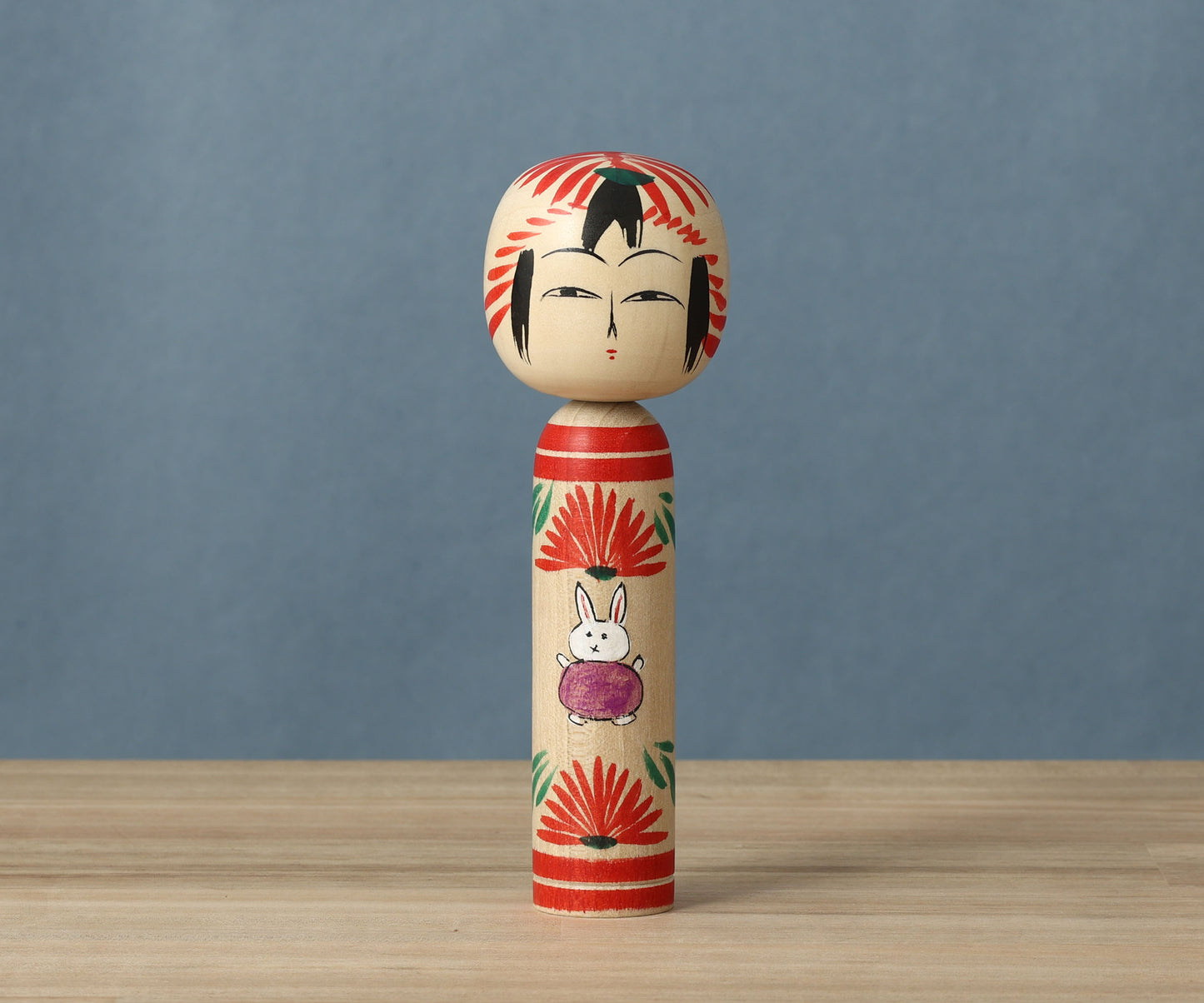 Usagi-rabbit kokeshi doll うさぎこけし | OGASAWARA, Yoshio 小笠原義雄工人 | Togatta style 遠刈田系 | 15cm in height