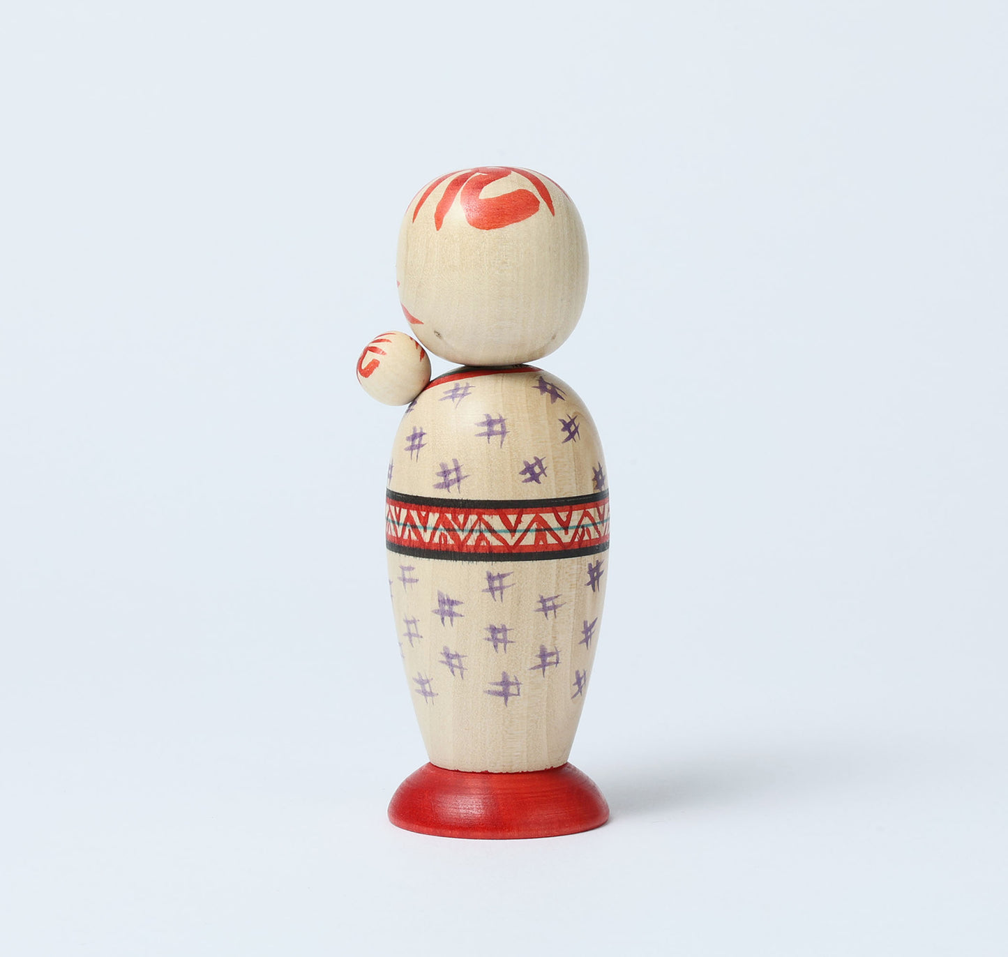 Komori-baby sitting kokeshi doll-子守りこけし | OGASAWARA, Yoshio 小笠原義雄 | Togatta style 遠刈田系 | 12cm in height