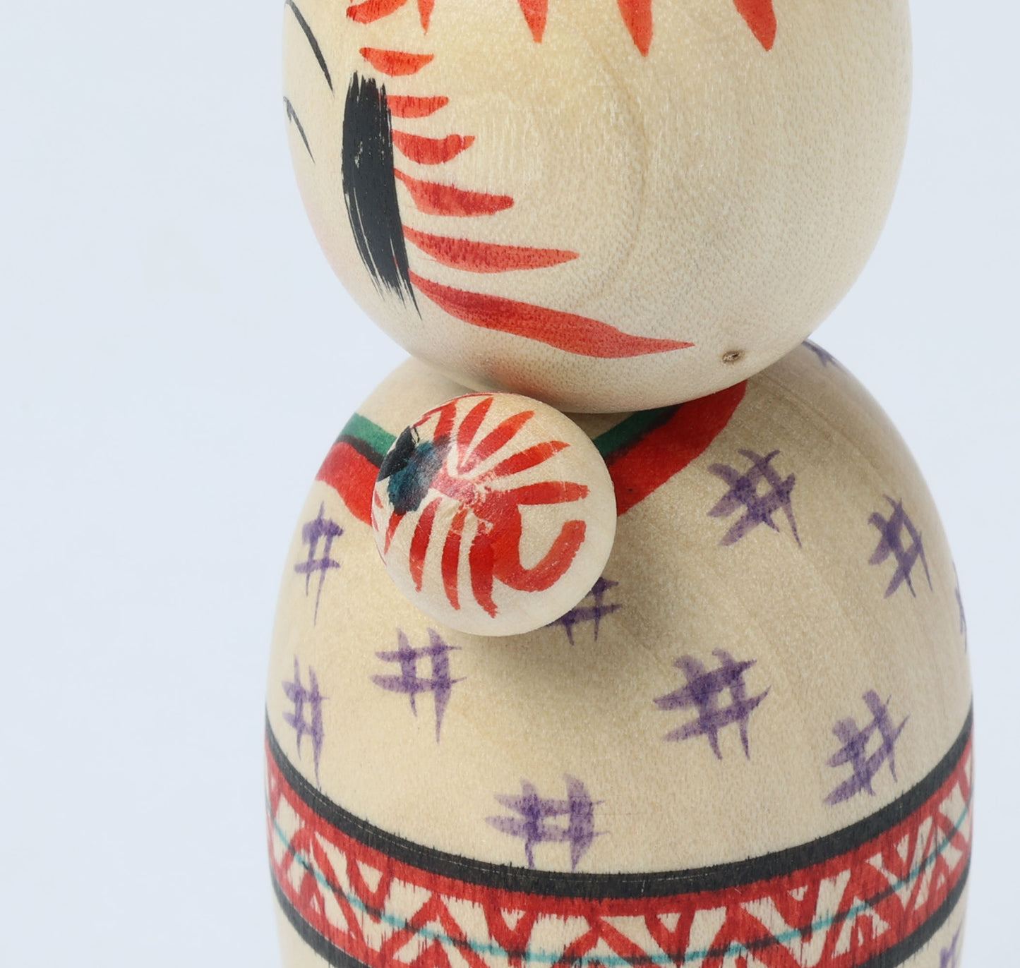 Komori-baby sitting kokeshi doll-子守りこけし | OGASAWARA, Yoshio 小笠原義雄 | Togatta style 遠刈田系 | 12cm in height