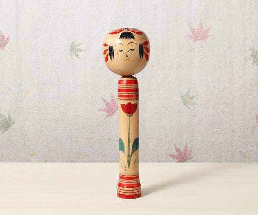 Vintage Dento kokeshi doll, by Kozo OKUYAMA (1905-1984), Yamagata style | こけし古物 奥山広三（山形系）