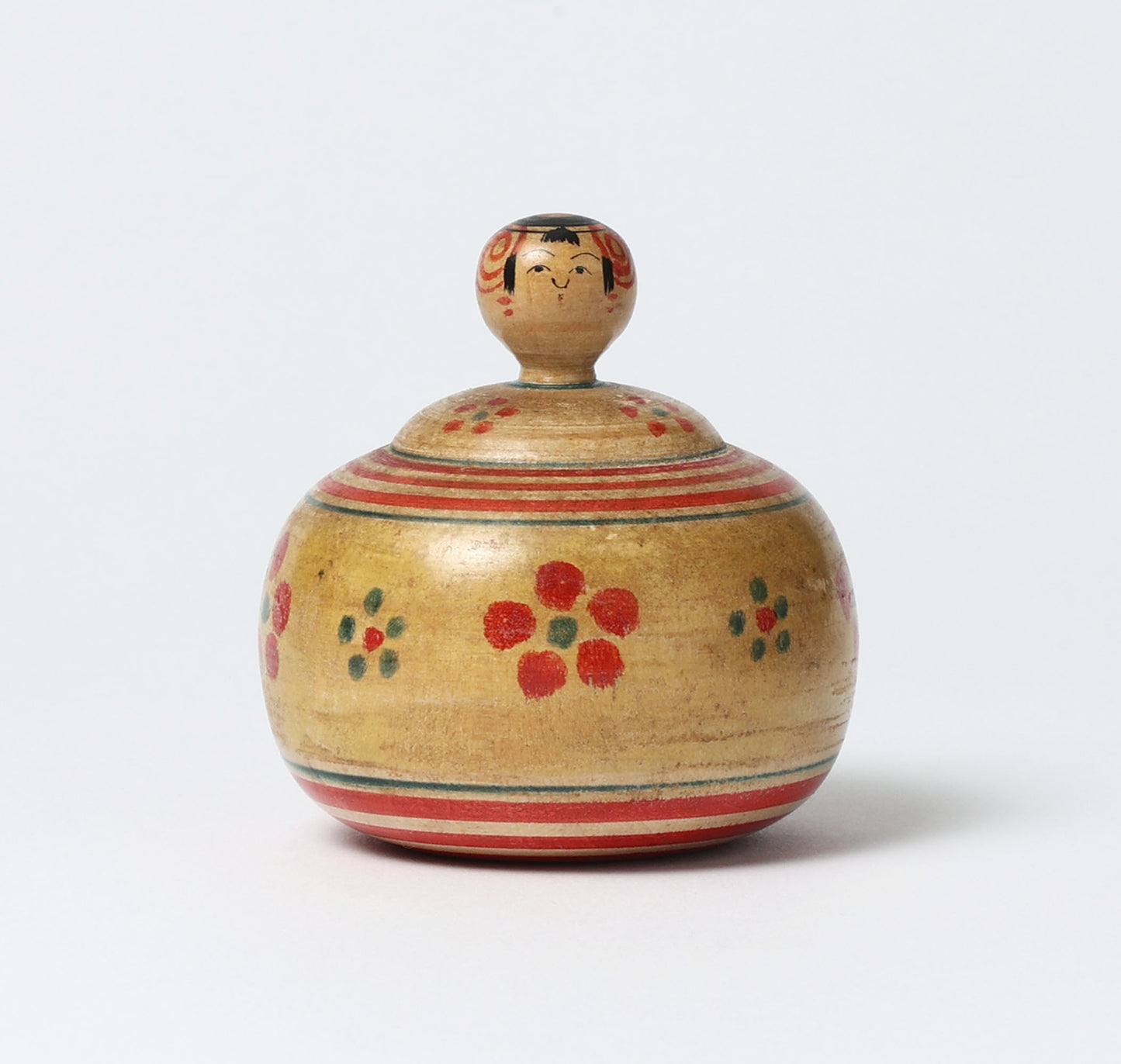 Vintage ejiko kokeshi doll | TAKAHASHI Chuzo 高橋忠蔵工人 | 古品えじここけし |  Tsuchiyu style 土湯系 | 8cm in height