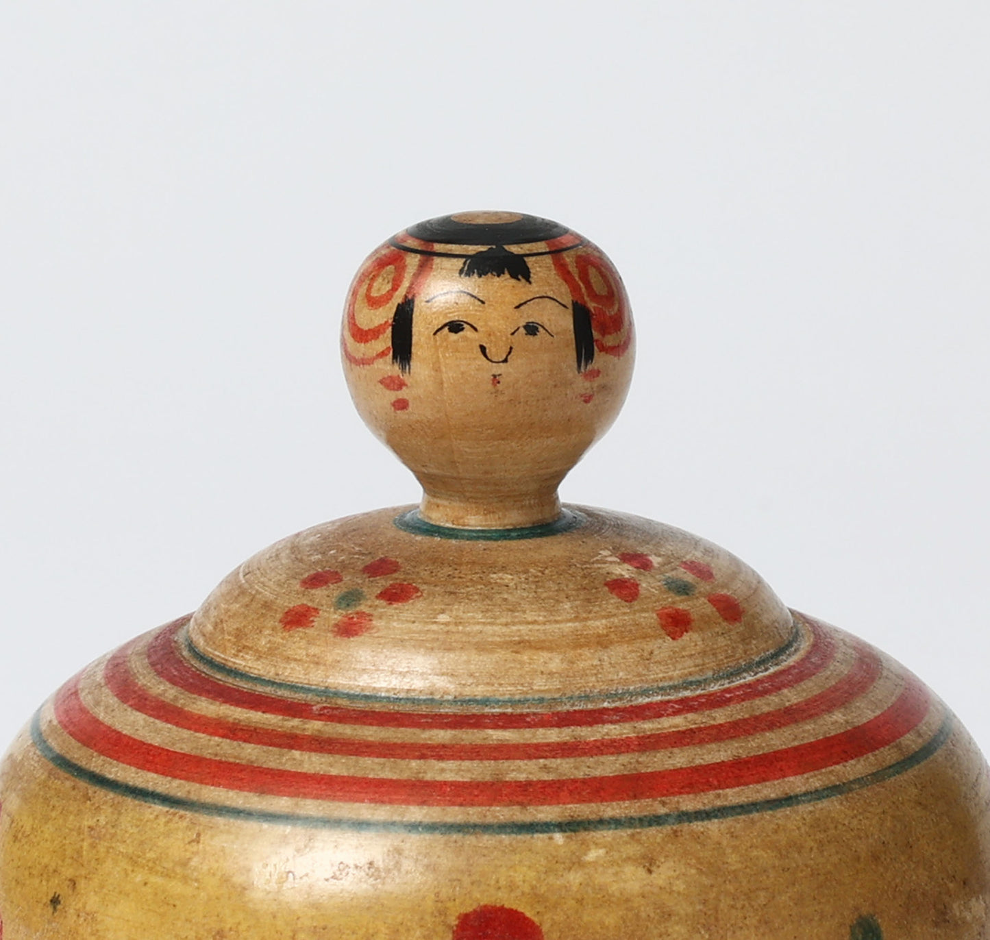 Vintage ejiko kokeshi doll | TAKAHASHI Chuzo 高橋忠蔵工人 | 古品えじここけし |  Tsuchiyu style 土湯系 | 8cm in height
