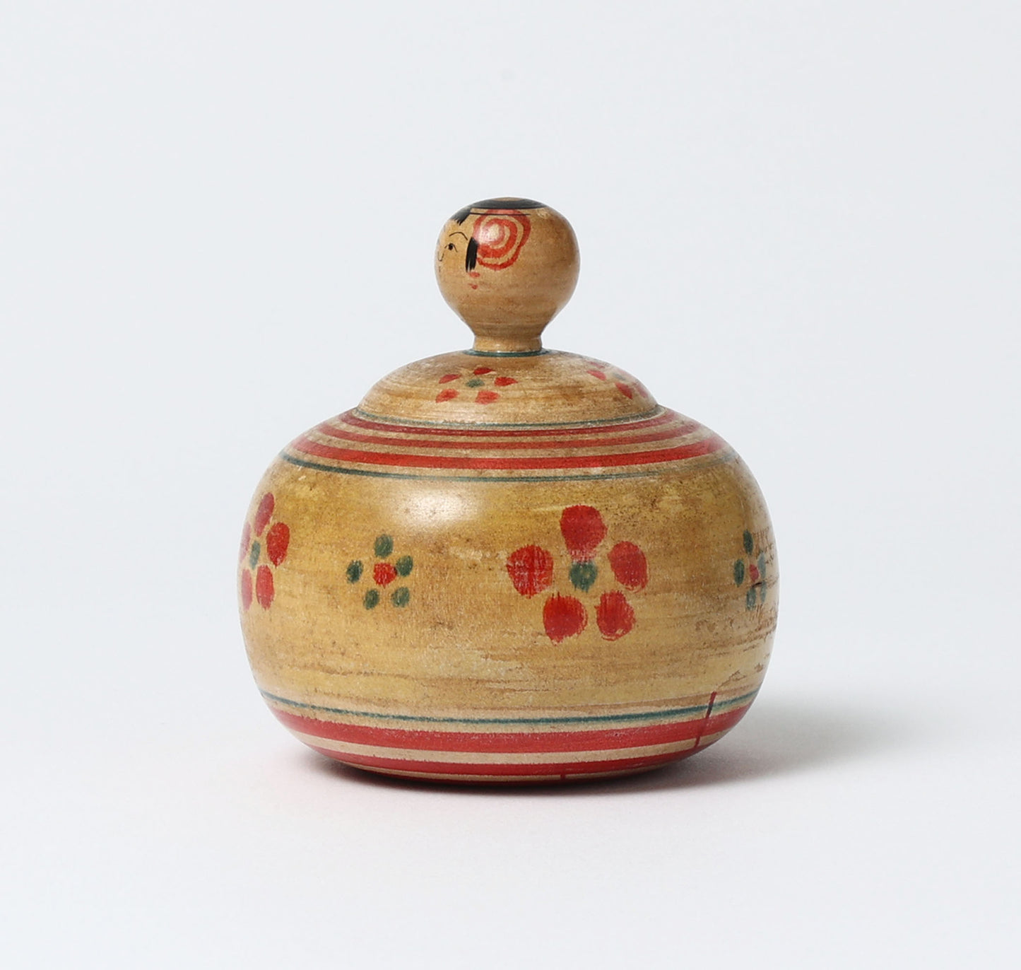 Vintage ejiko kokeshi doll | TAKAHASHI Chuzo 高橋忠蔵工人 | 古品えじここけし |  Tsuchiyu style 土湯系 | 8cm in height