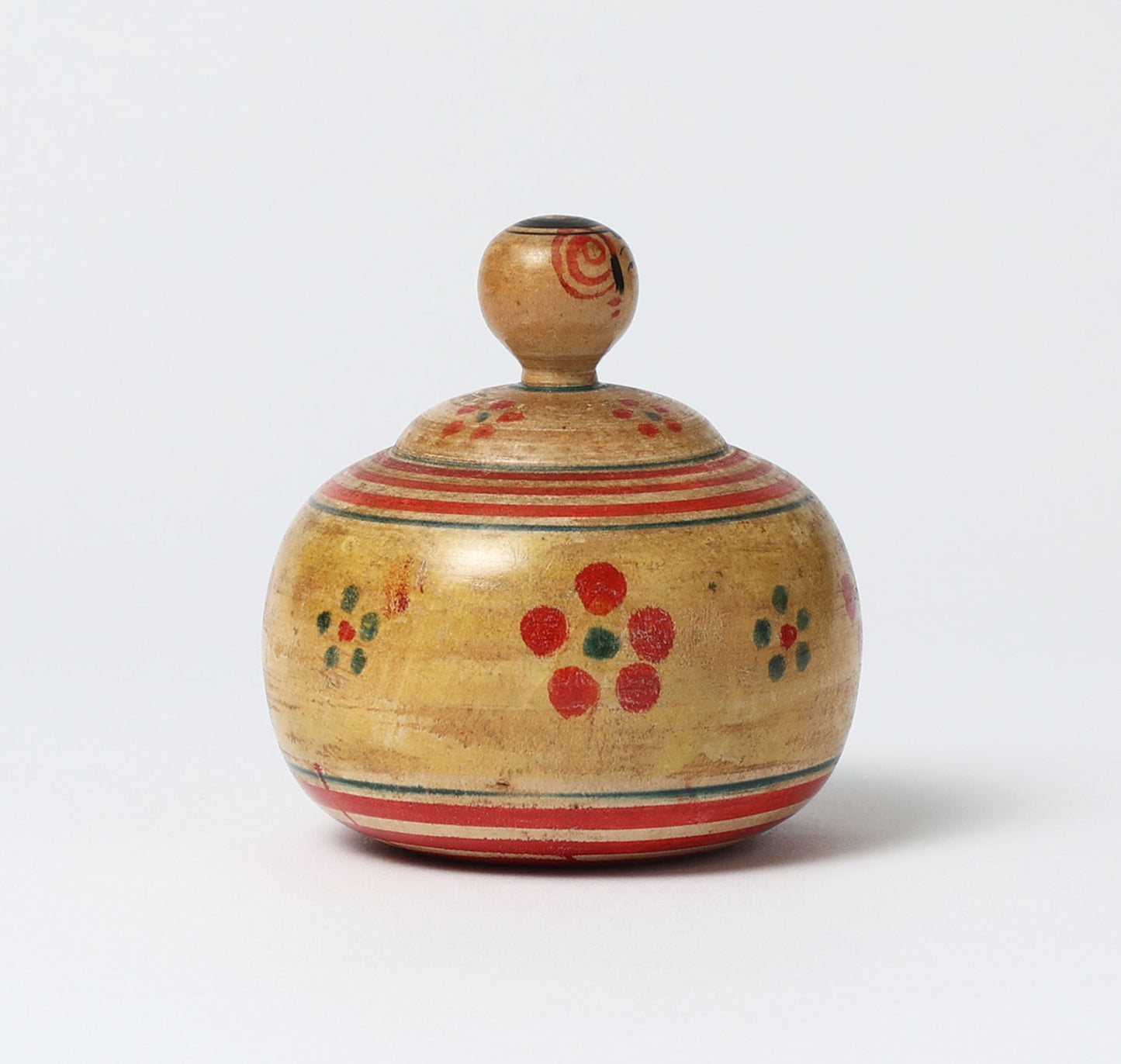 Vintage ejiko kokeshi doll | TAKAHASHI Chuzo 高橋忠蔵工人 | 古品えじここけし |  Tsuchiyu style 土湯系 | 8cm in height