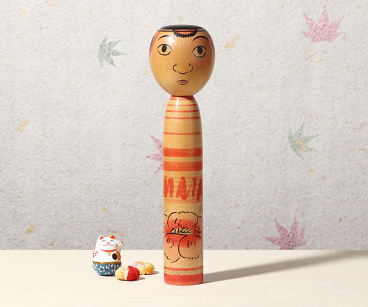 Vintage Nakanosawa style kokeshi doll-tako bozu, by SAITO Tokujyu (1926-2021) | こけし古物 斎藤徳寿（中ノ沢系-たこ坊主）