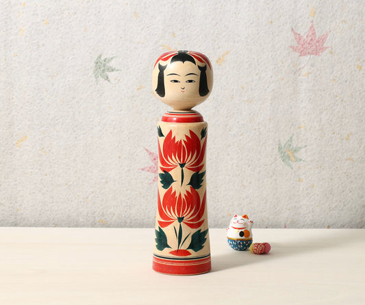 Vintage Naruko kokeshi doll, by SATO, Yoshihiro (1936-2015), Naruko style | こけし古物 佐藤賀宏（鳴子系）