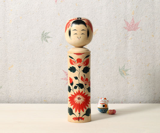 Vintage Naruko style kokeshi doll, by YOSHIDA, Katsunori (1954-) | こけし古物 吉田勝範（鳴子系）