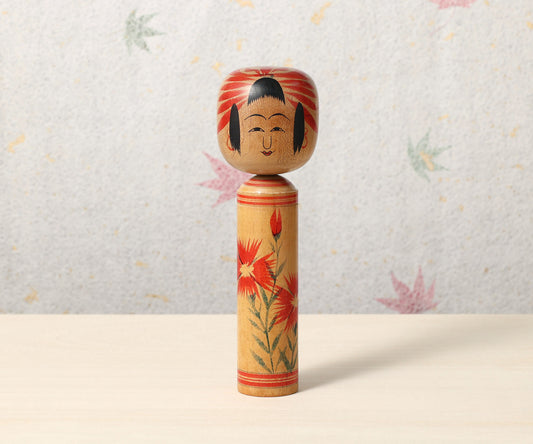 Vintage Dento kokeshi doll, by Kuraji OKUYAMA (1934-2008), Hijiori style | こけし古物 奥山庫治（肘折系）