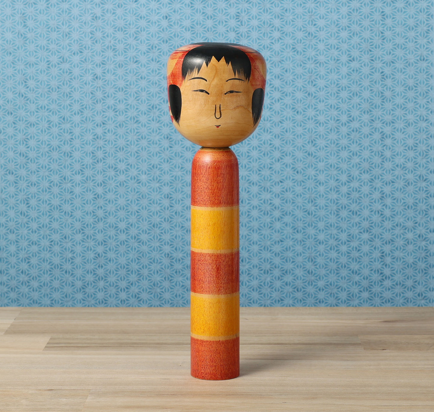 Vintage Tsuchiyu style kokeshi doll | WATANABE Kihei (1910-1988) | 古品こけし 土湯系 渡辺喜平工人 | 24.5cm in height