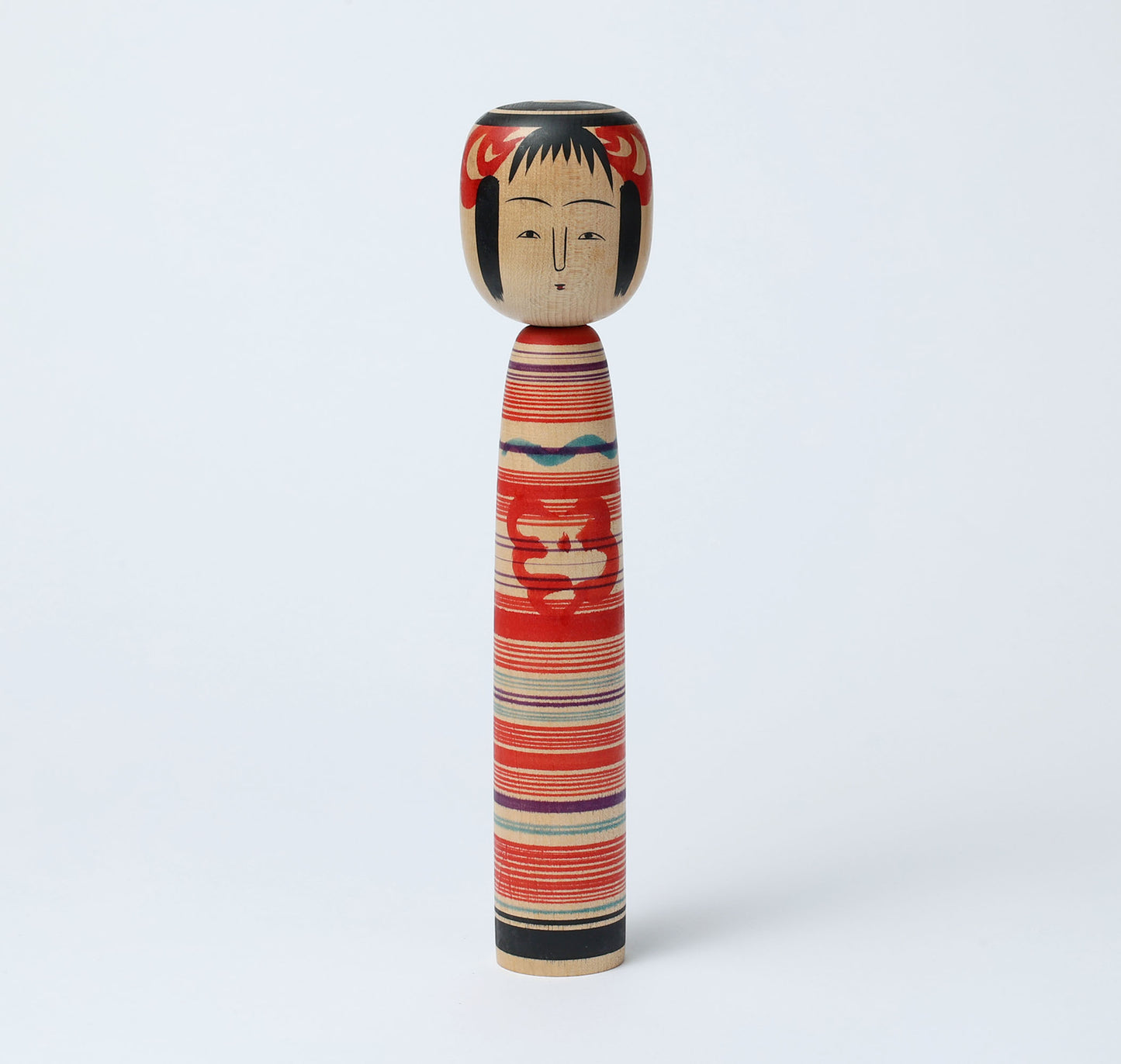 Vintage Tsuchiyu style kokeshi doll | WATANABE Tetsuo (1937-2017) | 古品こけし 土湯系 渡辺鉄男工人 | 24.5cm in height