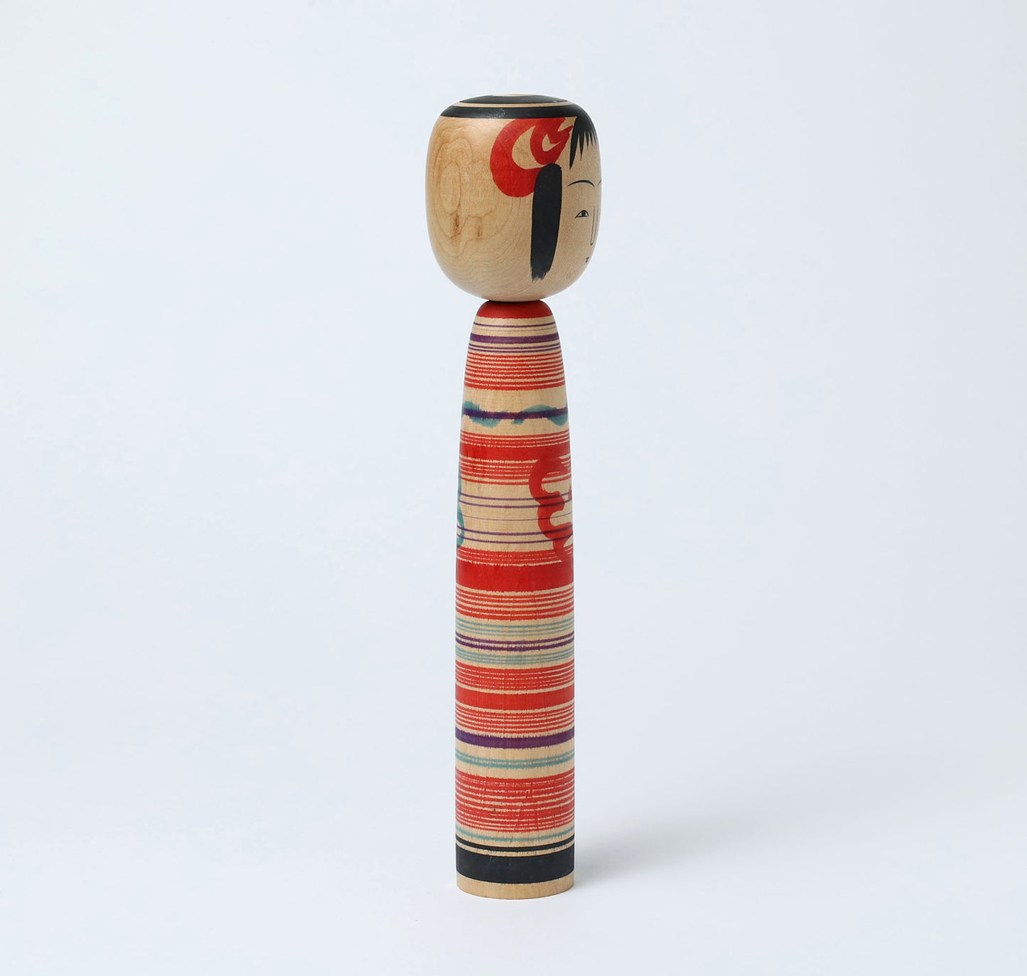 Vintage Tsuchiyu style kokeshi doll | WATANABE Tetsuo (1937-2017) | 古品こけし 土湯系 渡辺鉄男工人 | 24.5cm in height